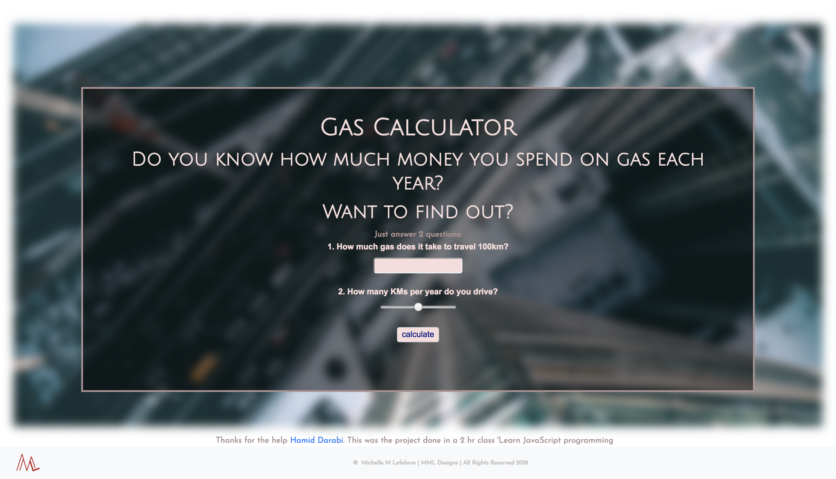 Gas calculator